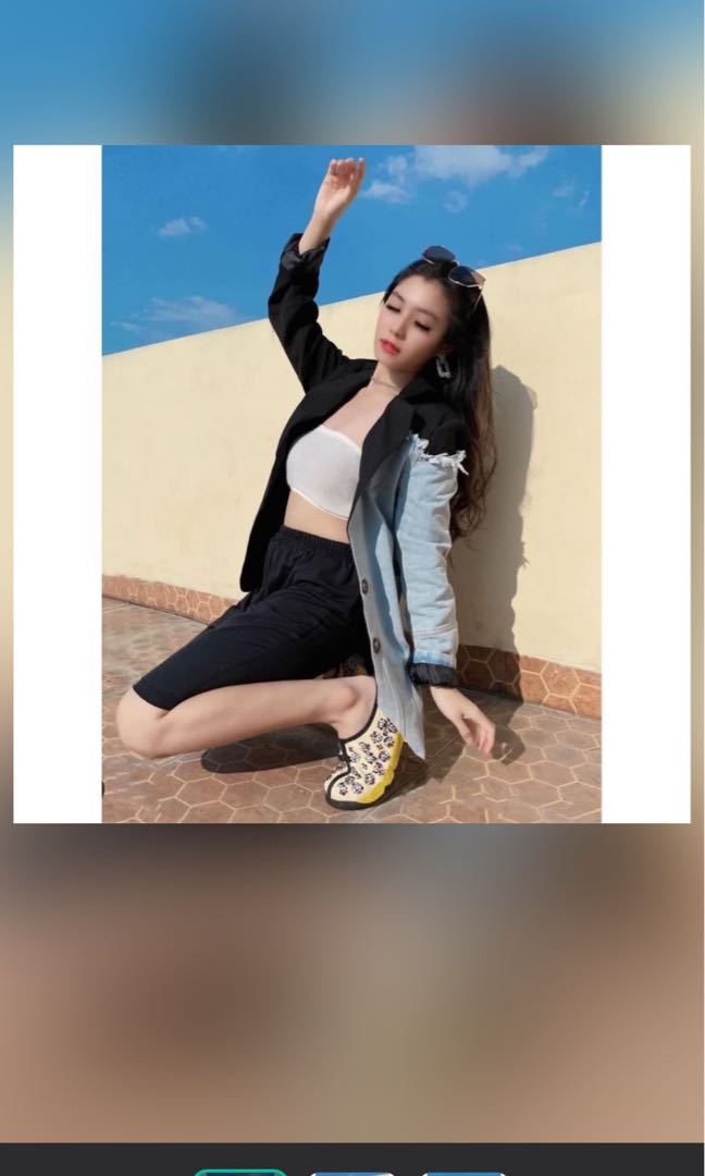 1/2 Denim Jacket Blazer, Fesyen Wanita 