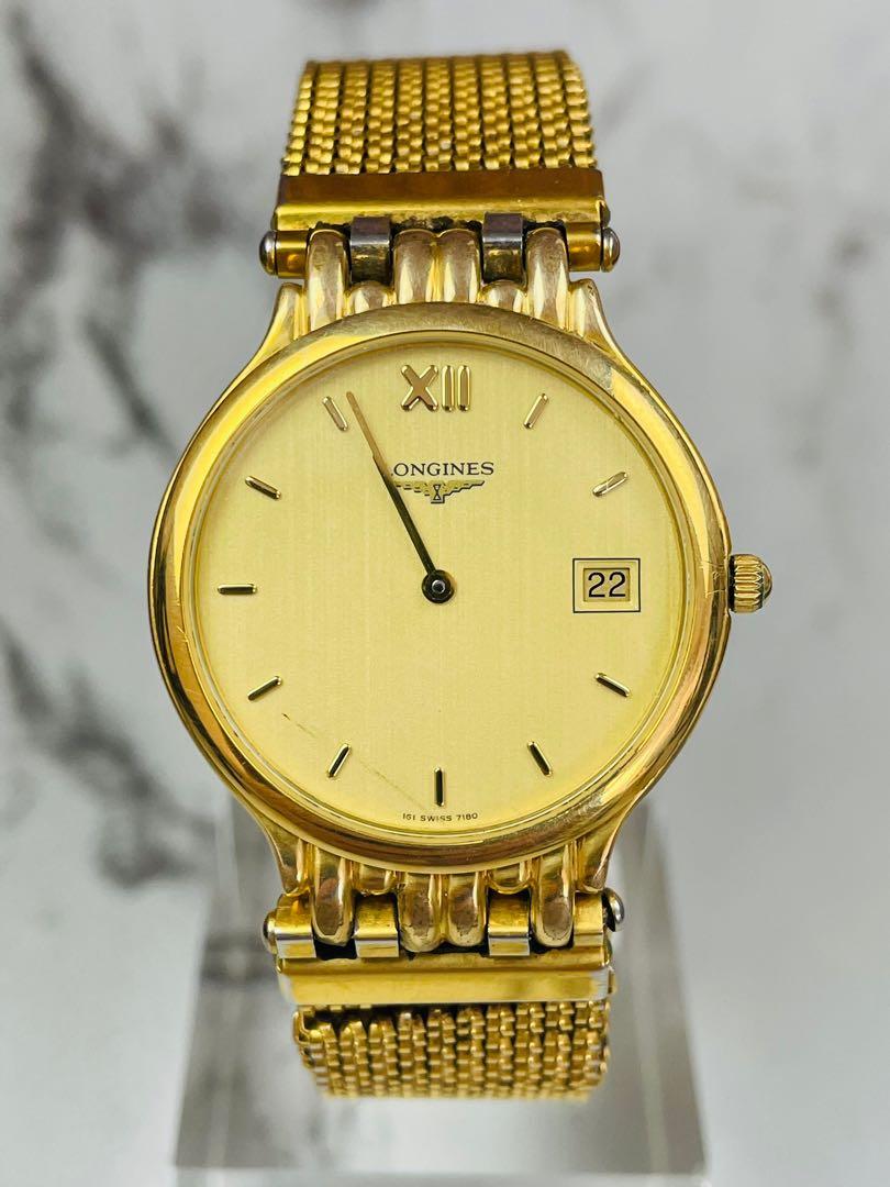 1980 longines gold watch sales