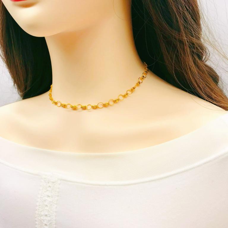 Gold circle hotsell link necklace