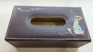 彼得兔 比得兔 Peter Rabbit 鱷魚皮刺繡面紙盒(仿皮+手工刺繡) 衛生紙盒 置物盒 收納盒(原廠授權正版品)