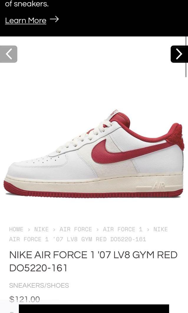 Nike Air Force 1 '07 LV8 Gym Red DO5220-161 Release Date - SBD
