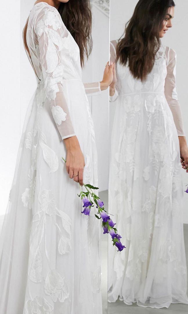 ASOS EDITION Embroidered wedding dress Women s Fashion