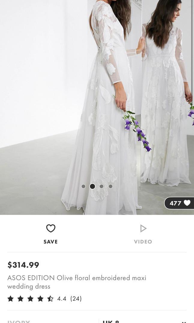 Asos edition nouveau embroidered wedding dress outlet