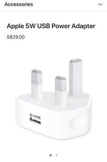 Authentic Apple Cable (0.5m) + USB Power Adapter