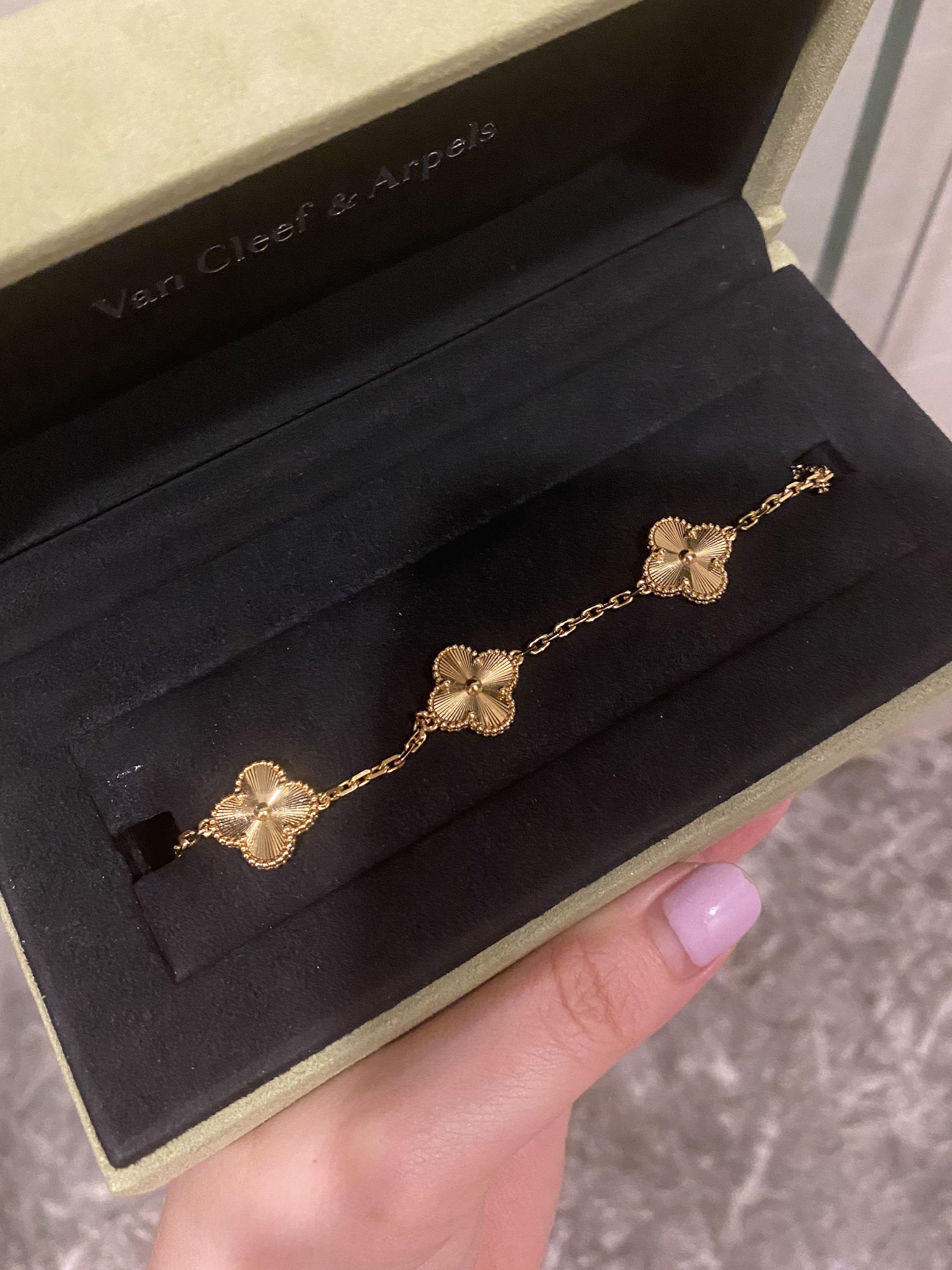 Vca guilloche bracelet clearance