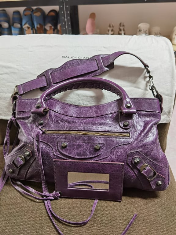 Balenciaga purple bag deals