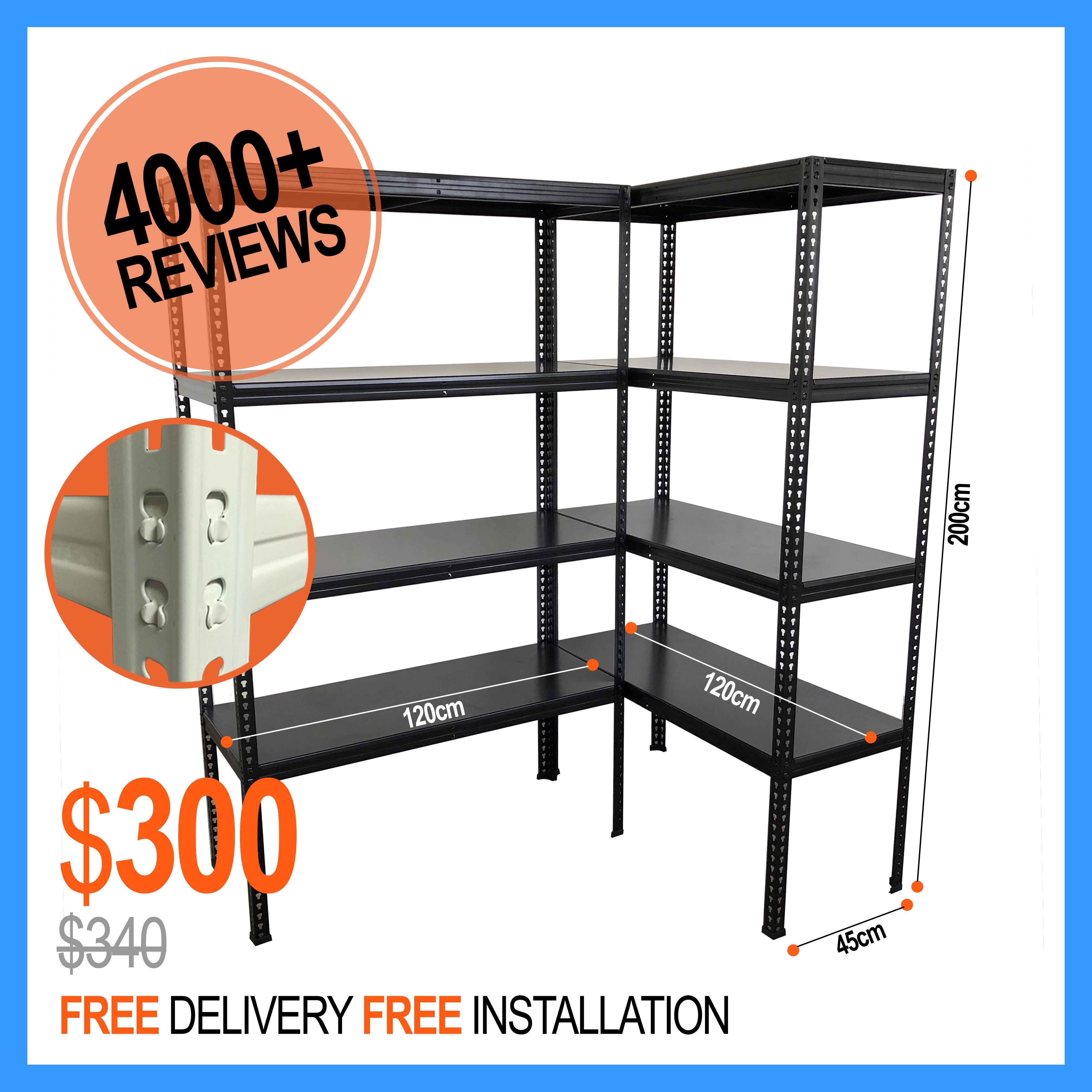 Bombshell Rack Black FUll Metal Rack for bomb shelter, store room, hdb, bto, condo ...
