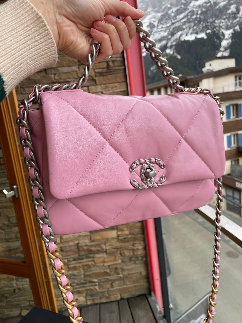 Chanel 19 Small, 22K Hot Pink Lambskin, New in Box MA001