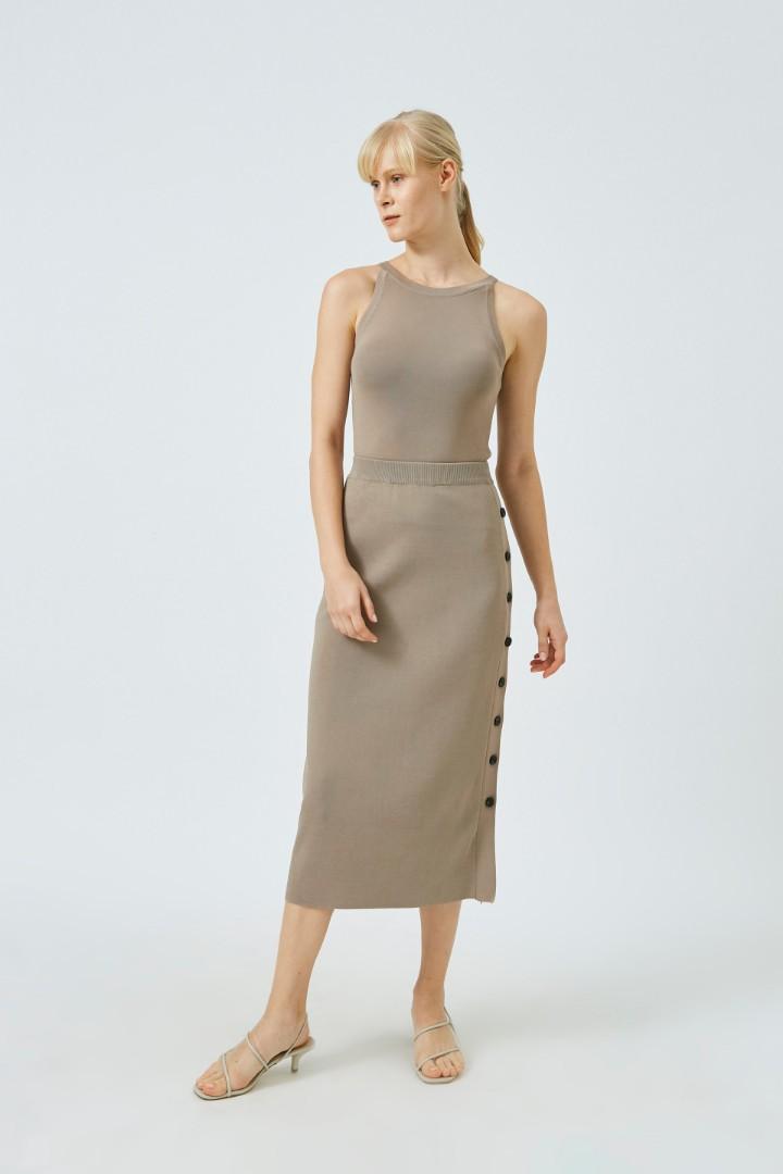 BNWT Our Second Nature Button-Down Knit Skirt, Women's Fashion