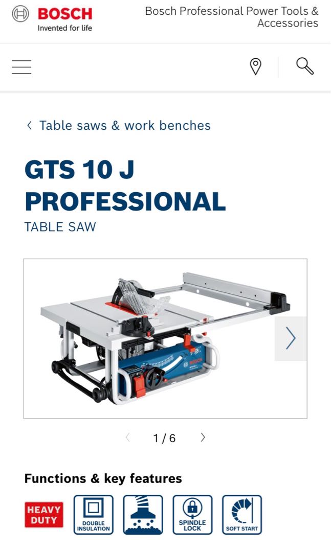 Bosch GTS 10 J table saw, Furniture 