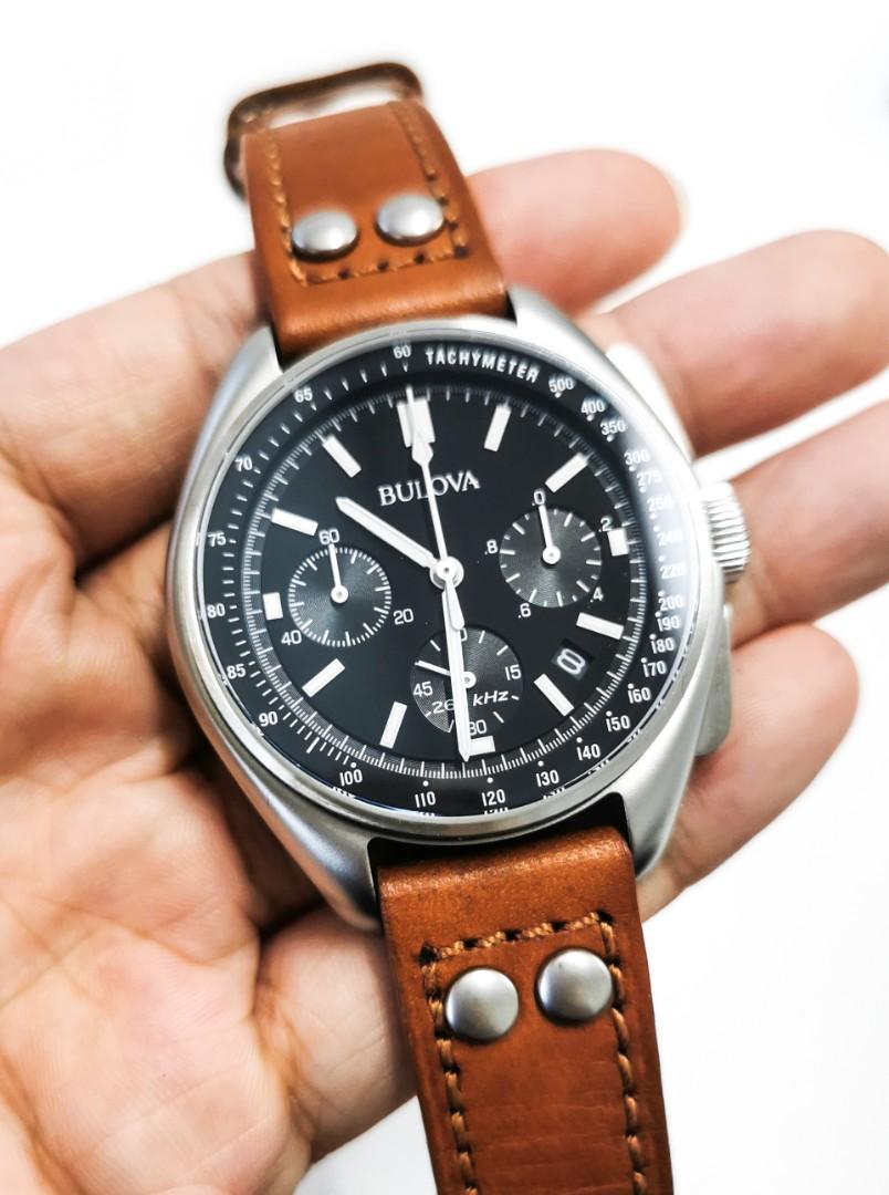 Bulova lunar store pilot leather strap