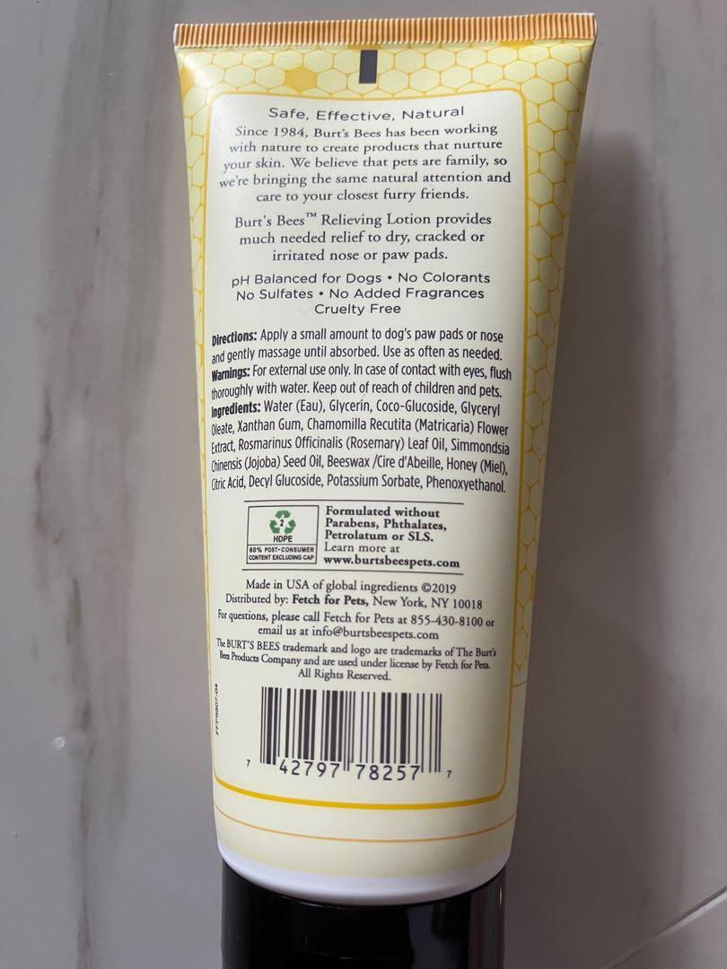 Burt's bees paw and nose relieving lotion top