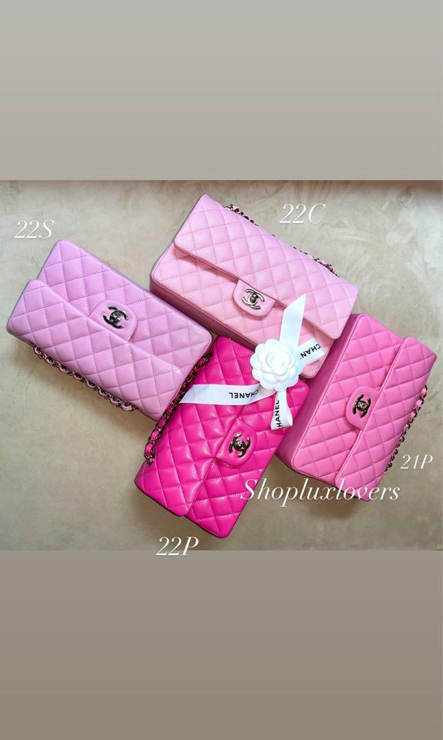 22C LIGHT PINK CAVIAR QUILTED WALLET ON CHAIN LGHW (WOC)