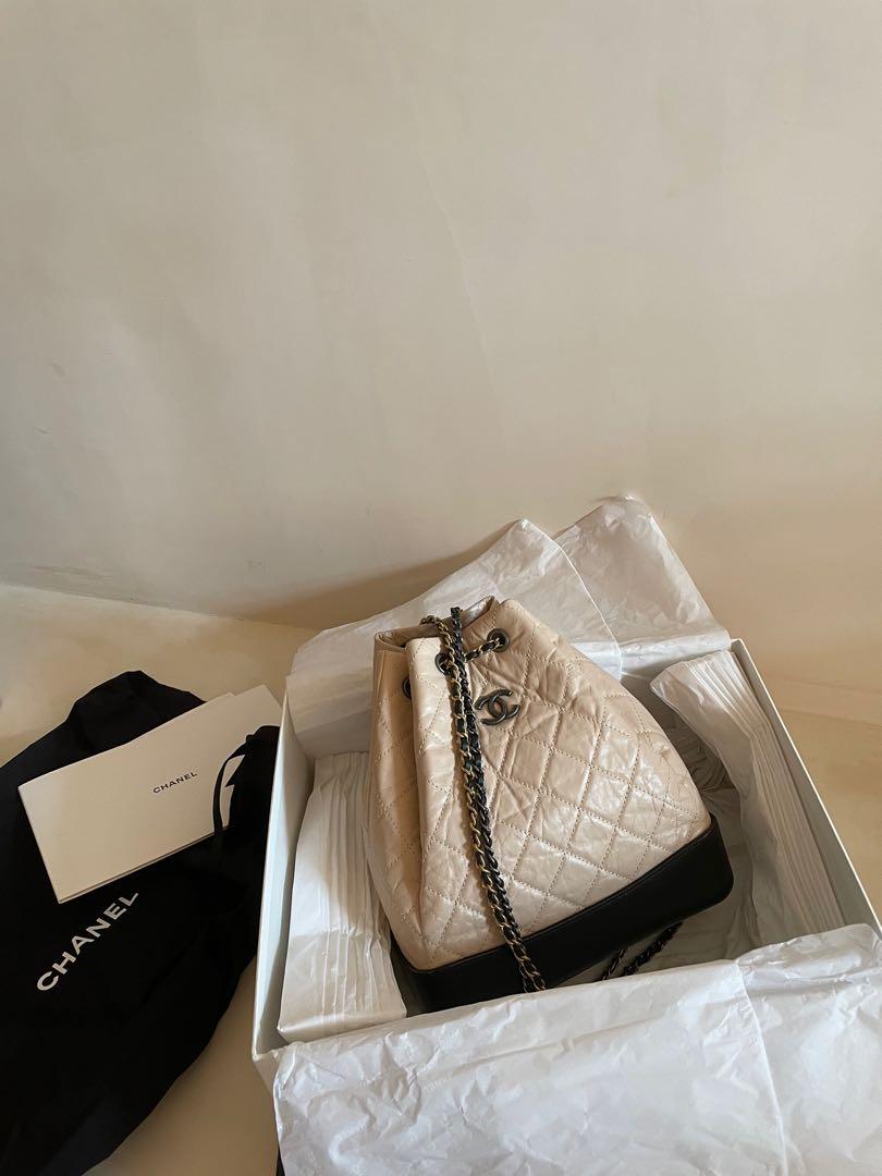 Chanel Gabrielle Backpack Rare Cream Beige Black Women s Fashion Bags Wallets Backpacks on Carousell