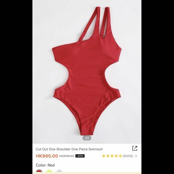 Cut out one shoulder One piece swimsuit （分類：泳衣）位於 Hong Kong。 由 maeee5 提交（商品編號 1154786341，圖片 3）。簡介： Only one time use for shooting Washed 。