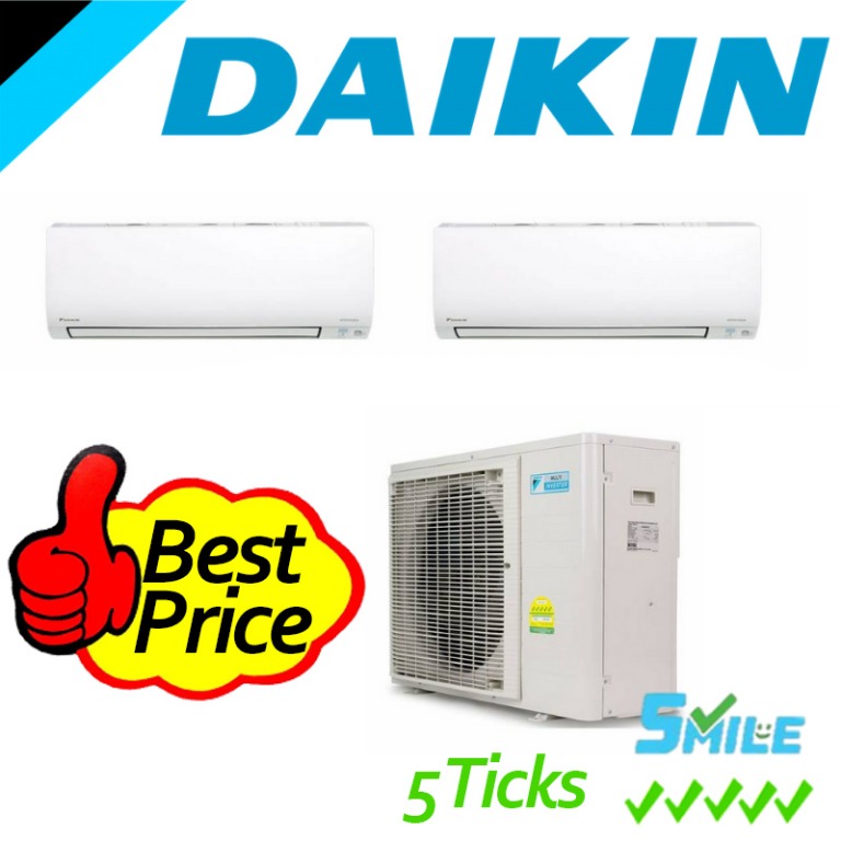 DAIKIN I-Smile (5ticks) Aircon System 2 Wall Mounted Air Con Unit ...