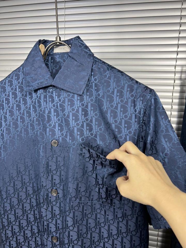 Dior Chez Moi ShortSleeved Shirt Blue Dior Oblique Silk Twill  DIOR US