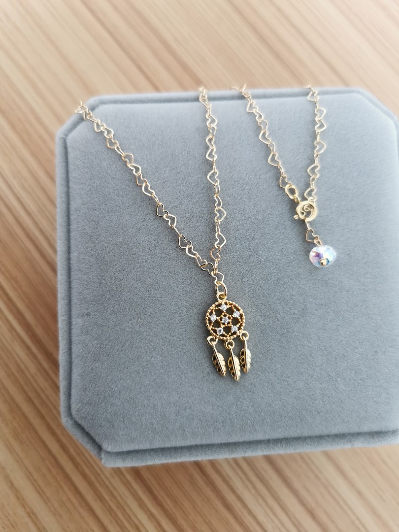 Dreamcatcher Choker Necklace, Gold 