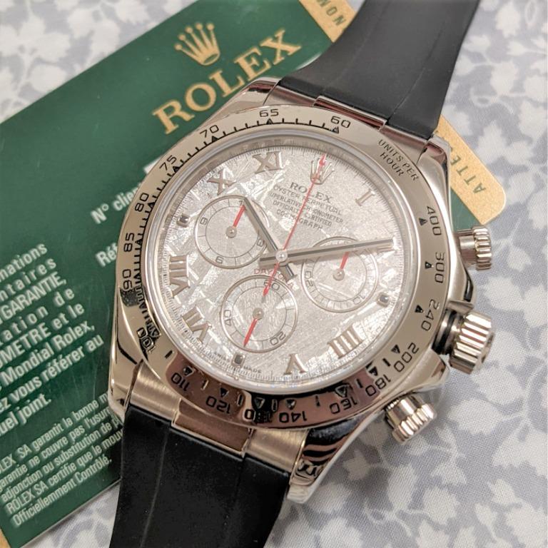 [Full Set] Rolex (2010) Daytona 116519 Meteorite Dial UNPOLISHED on Rubber B Strap with Original