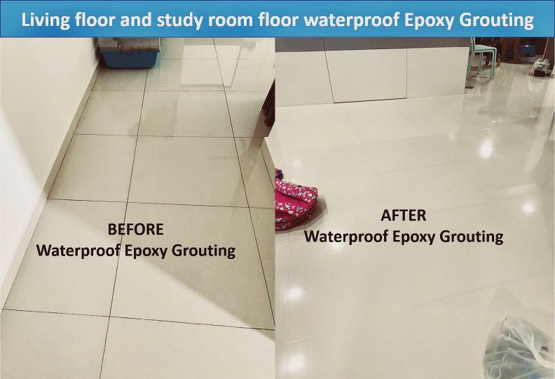 waterproof epoxy grouting before and after, Home Services, Renovations on Carousell
