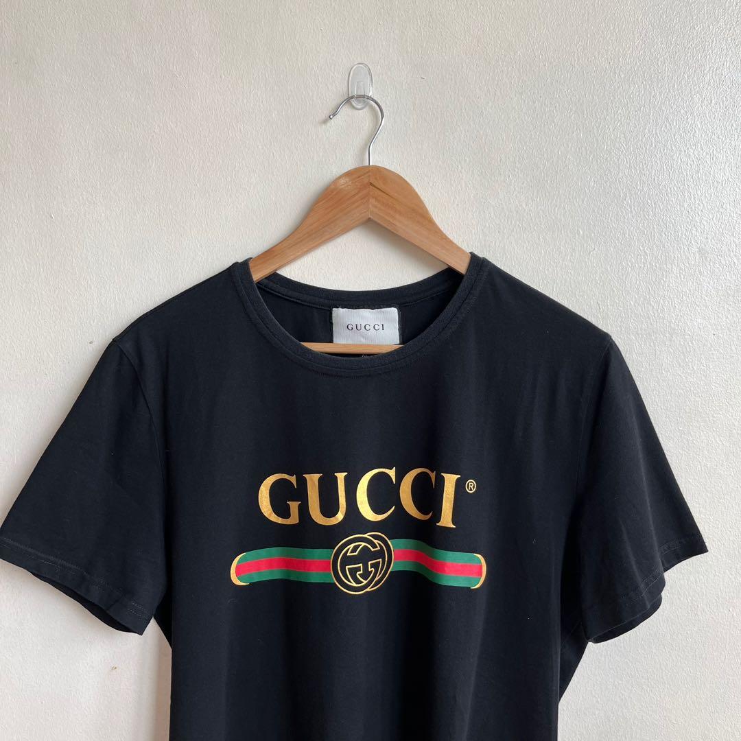 Gucci Black Shirt, Men'S Fashion, Tops & Sets, Tshirts & Polo Shirts On  Carousell