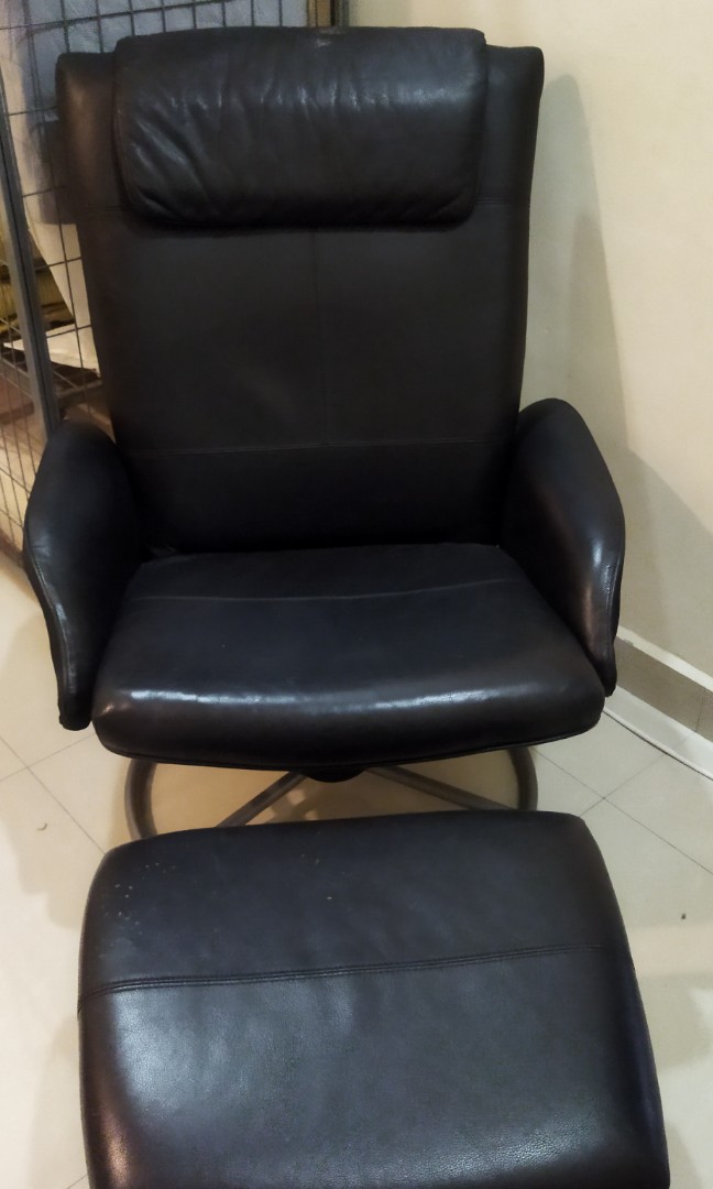 Ikea Leather Chair Stool Furniture, Ikea Leather Reclining Armchair