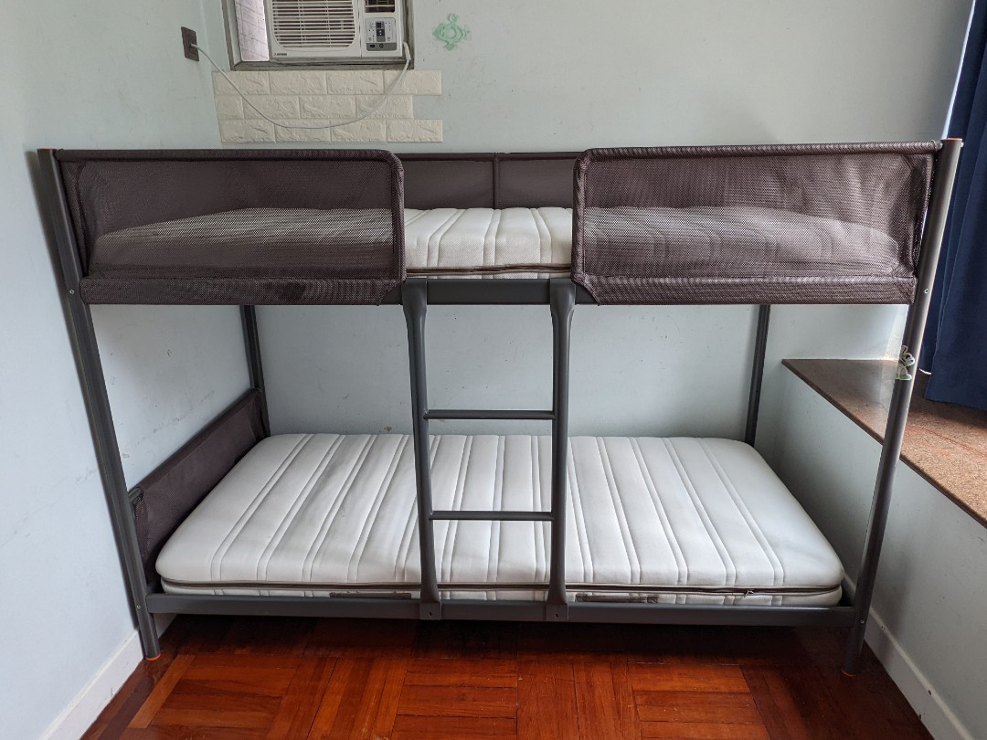 IKEA TUFFING bunk bed with MALVIK mattress, 傢俬＆家居, 傢俬, 床架及床褥 Carousell