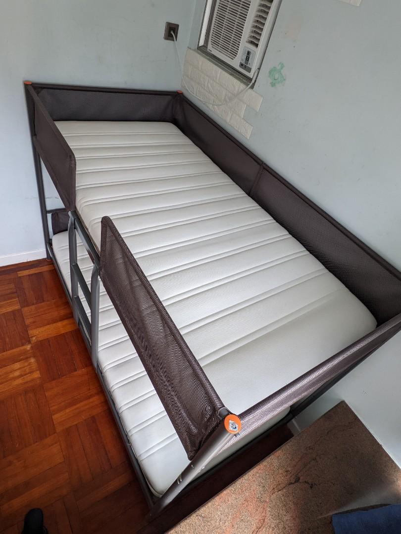 IKEA TUFFING bunk bed with MALVIK mattress, 傢俬＆家居, 傢俬, 床架及床褥 Carousell