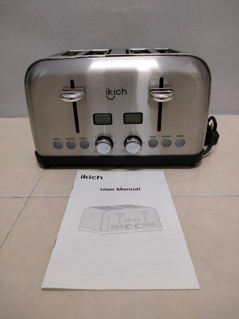 Ikich 4 Slices Stainless Steel Toaster, TV & Home Appliances, Kitchen