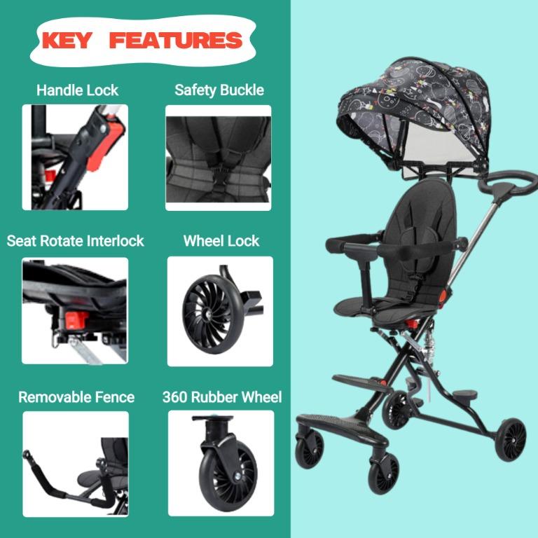 [iDS] Improve! Reclining Baby Stroller Baby Pram Rider Lightweight