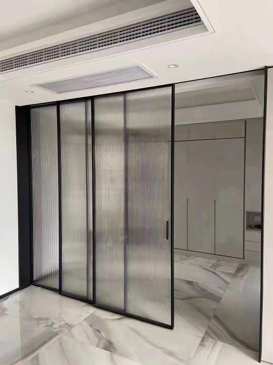 Kitchen Sliding Door Glass Door Triple Linkage Door Aluminum Alloy