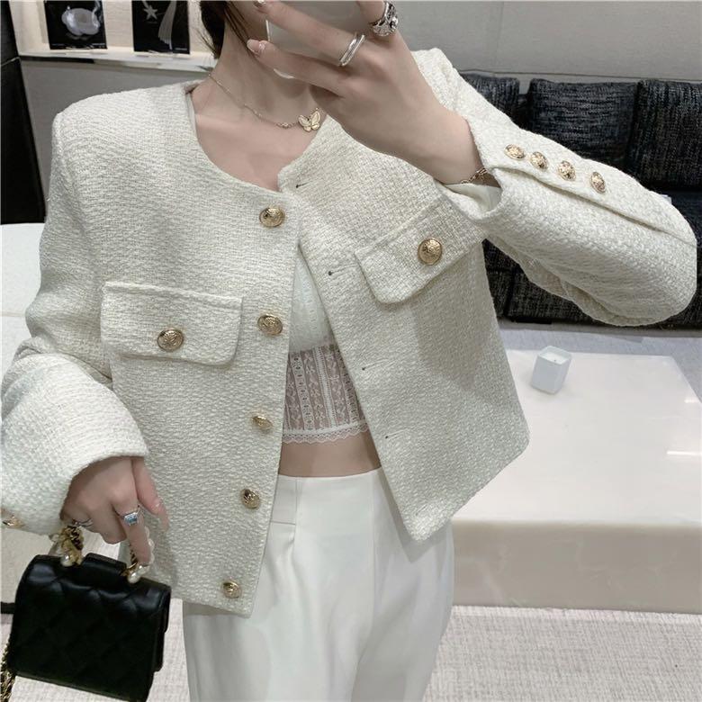 Korean Chanel Tweed Jacket (Brand New), Women's Fashion, and Outerwear on Carousell