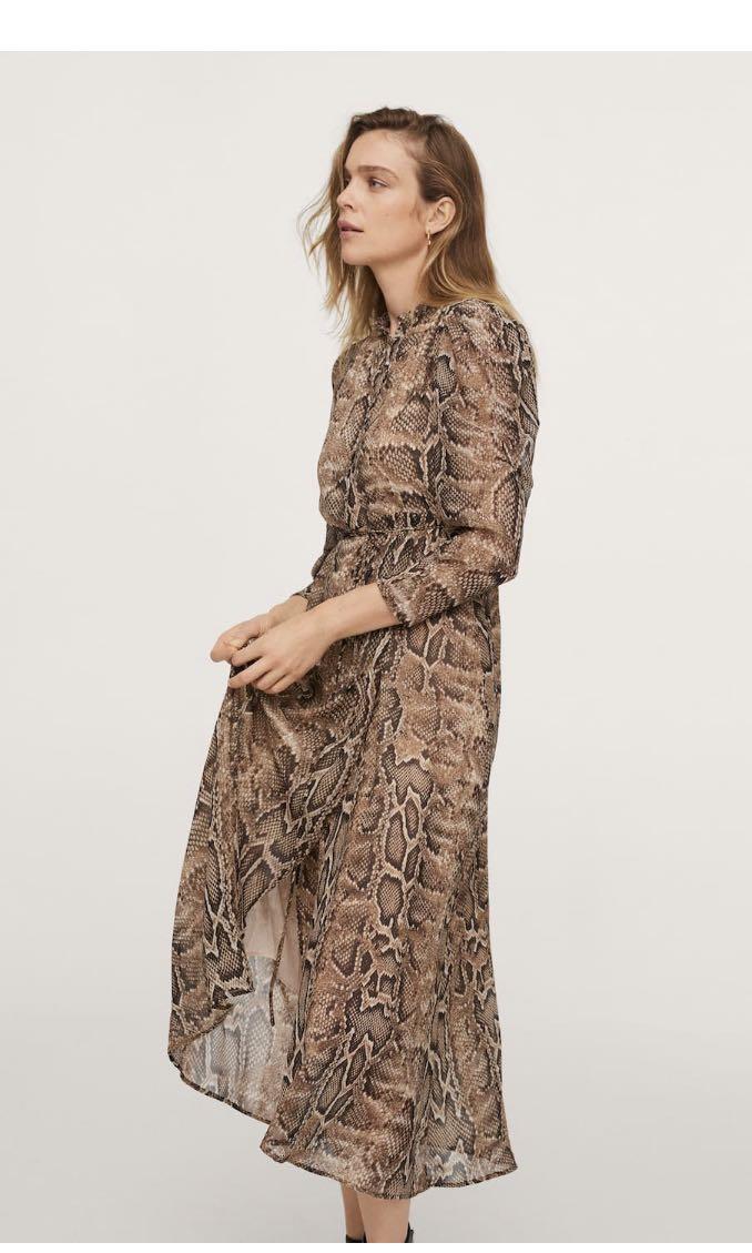 Mango snake print midi dress sales