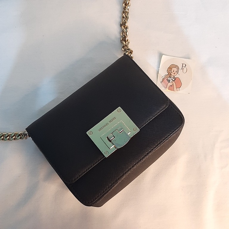 Michael Kors MK Tina Black Small Clutch Sling Bag Fesyen Wanita