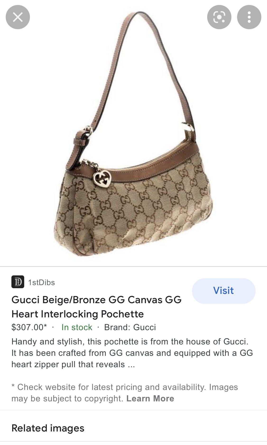 Gucci Vintage Pochette Shoulder Bag GG Canvas Small at 1stDibs