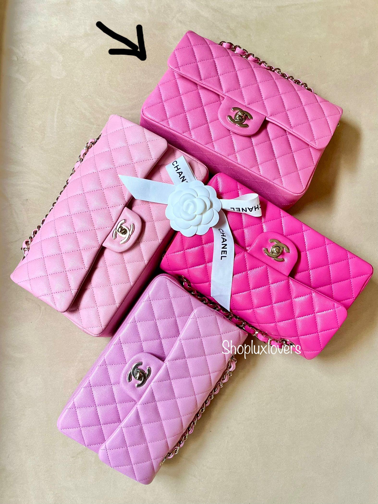NEW CHANEL 21P Pink Caviar Small Classic Double Flap handbag bag