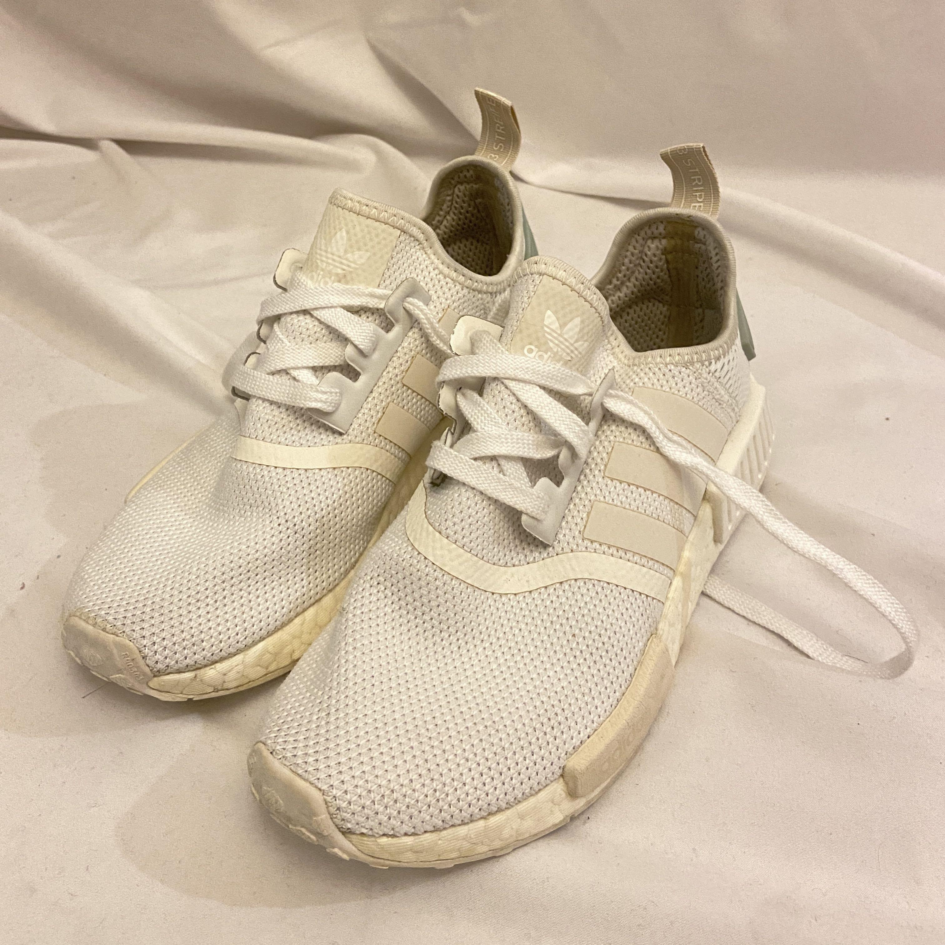 adidas gazelle silver green womens adidas NMD_R1 Shoes - Kids - Cloud White / Cloud White / Screaming Pink main image 1