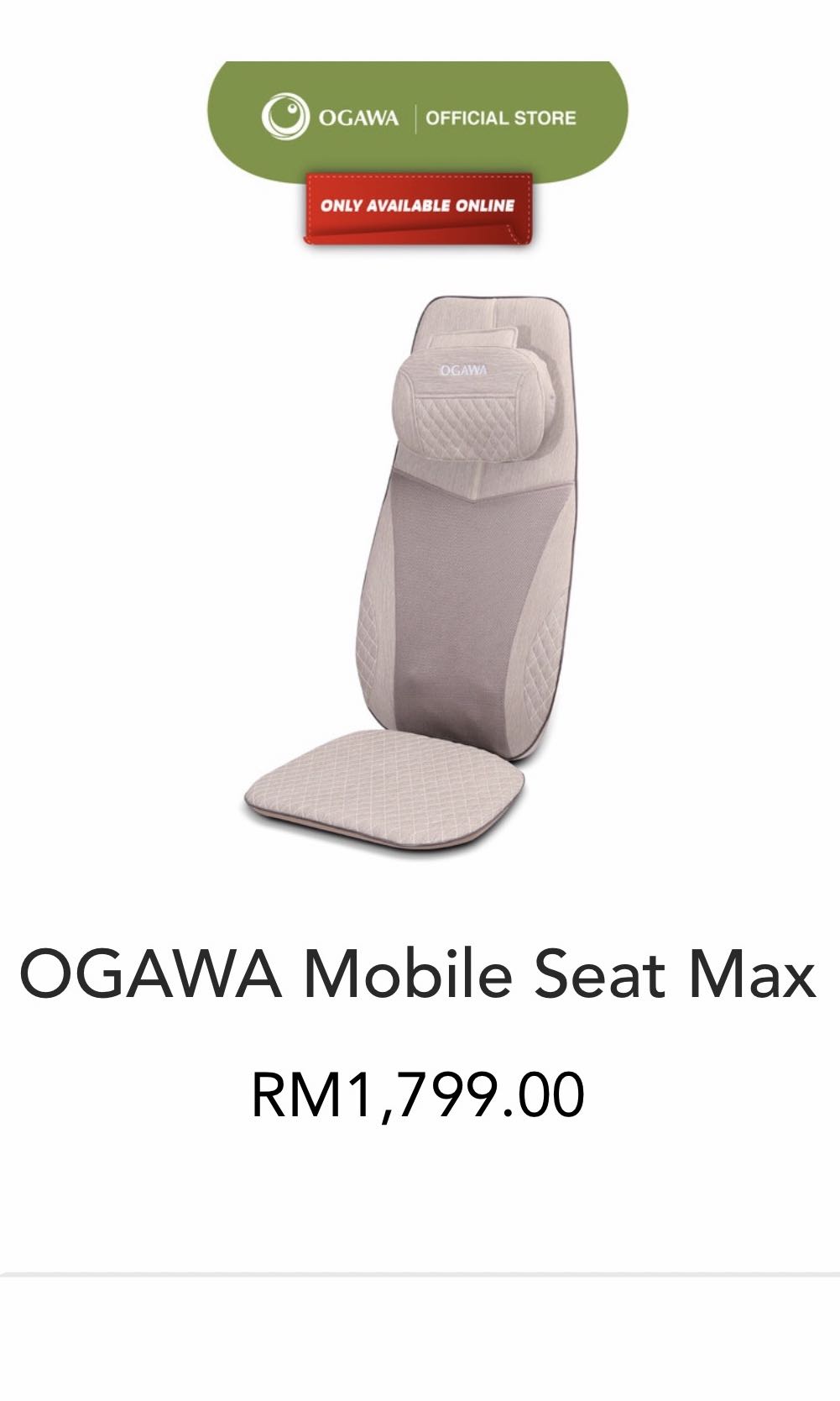 OGAWA Mobile Seat Max Health Nutrition Massage Devices on