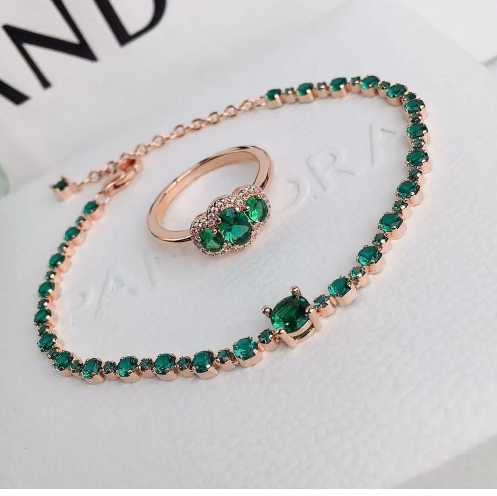Pandora store emerald bracelet