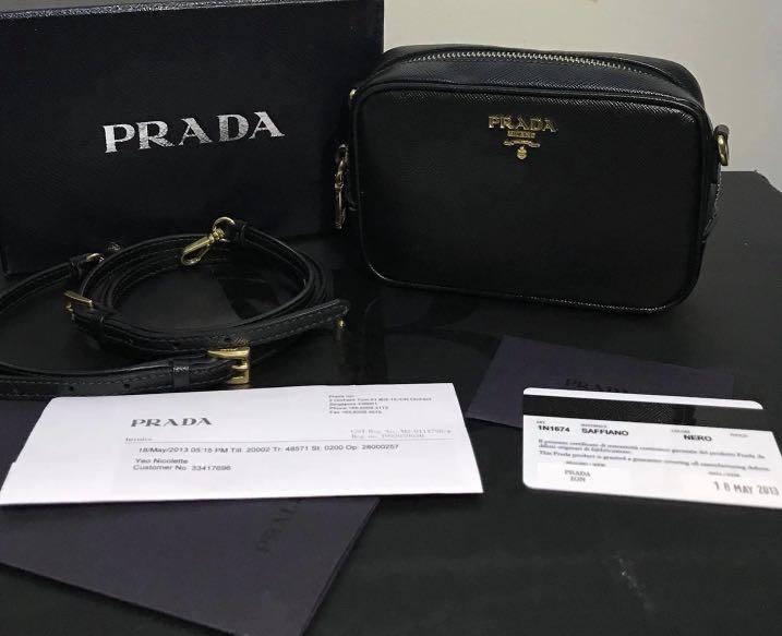 Prada mini saffiano camera bag, Luxury 