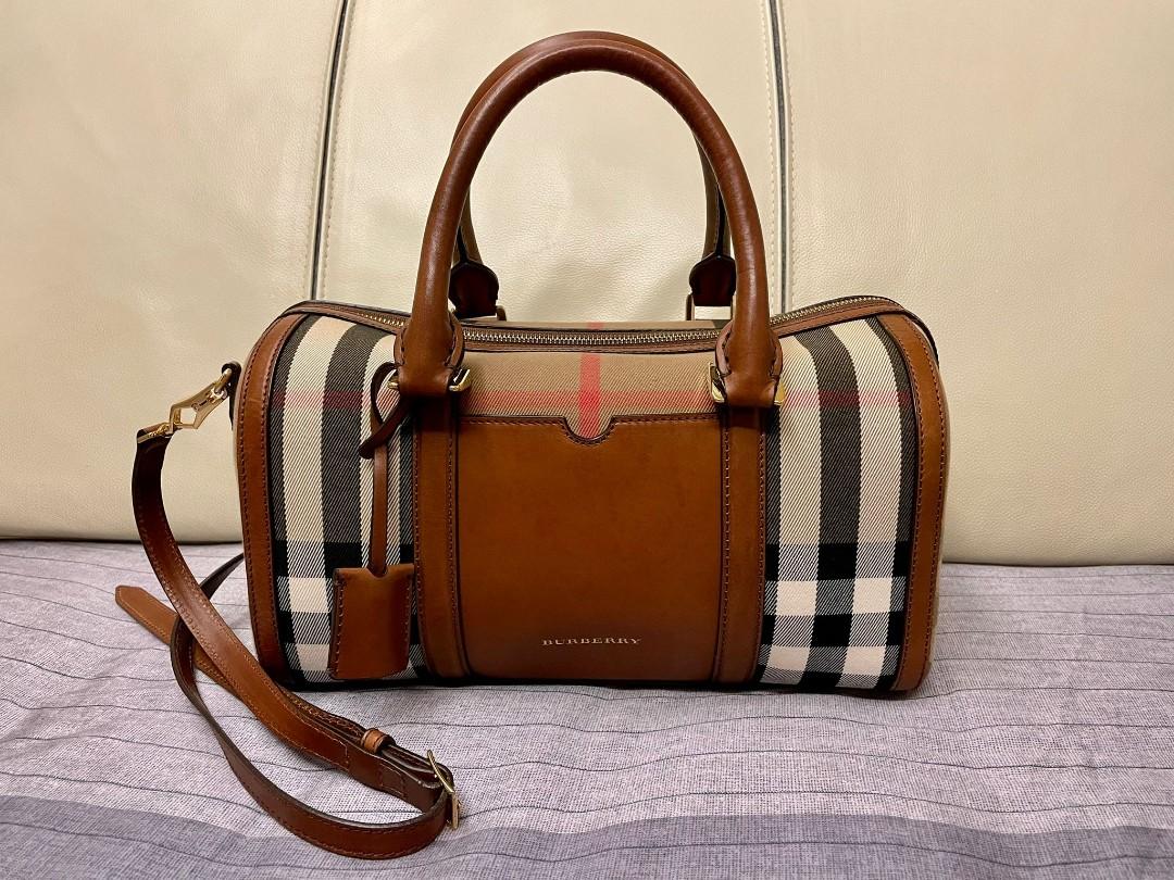 Burberry Derby Leather Alchester Bowling Bag (SHF-19705) – LuxeDH