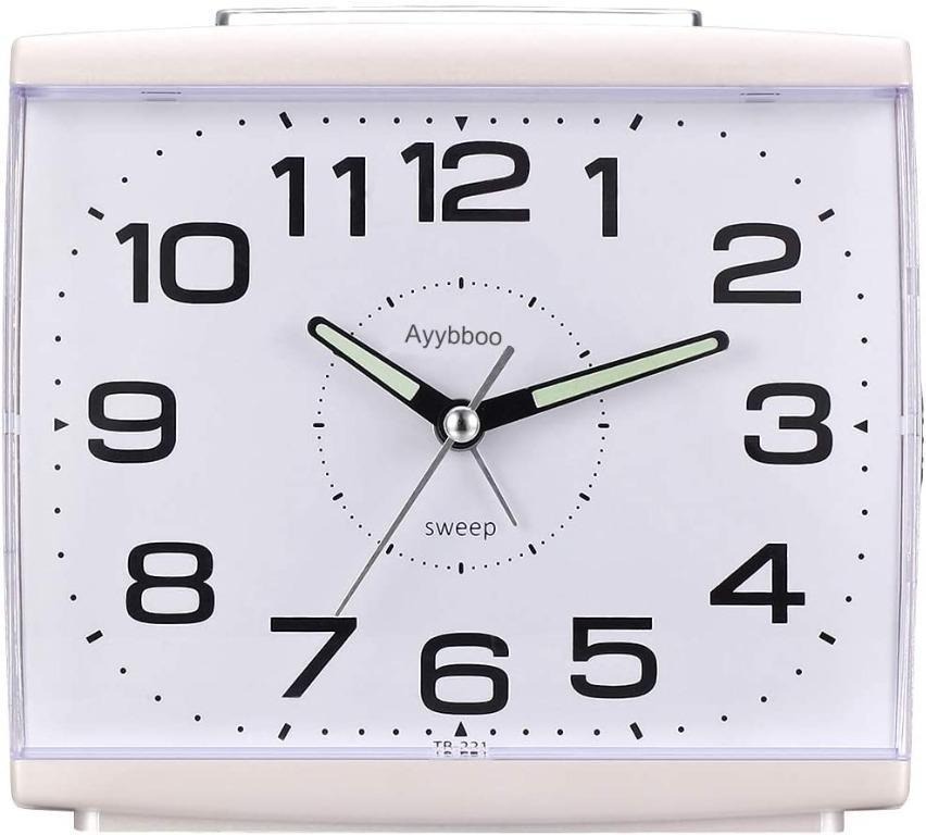 PROKING Analogue Alarm Clock, No Ticking, Analogue Alarm Clock, Retro