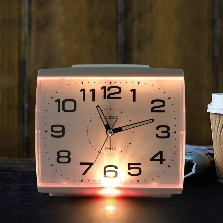 PROKING Analogue Alarm Clock, No Ticking, Analogue Alarm Clock, Retro