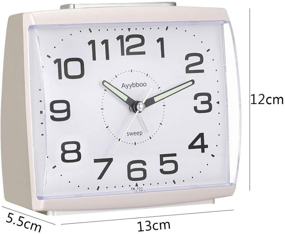 PROKING Analogue Alarm Clock, No Ticking, Analogue Alarm Clock, Retro with Snooze Alarm Clock