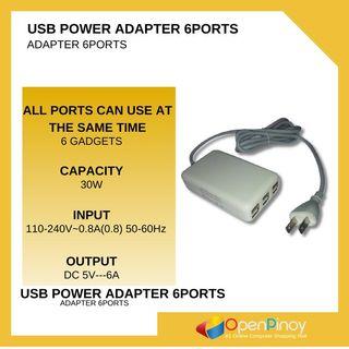 Promo! EU plug 6 Port USB Charger 5V 6A 30W Power Adapter for
