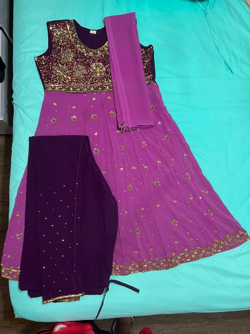 violet indian dress