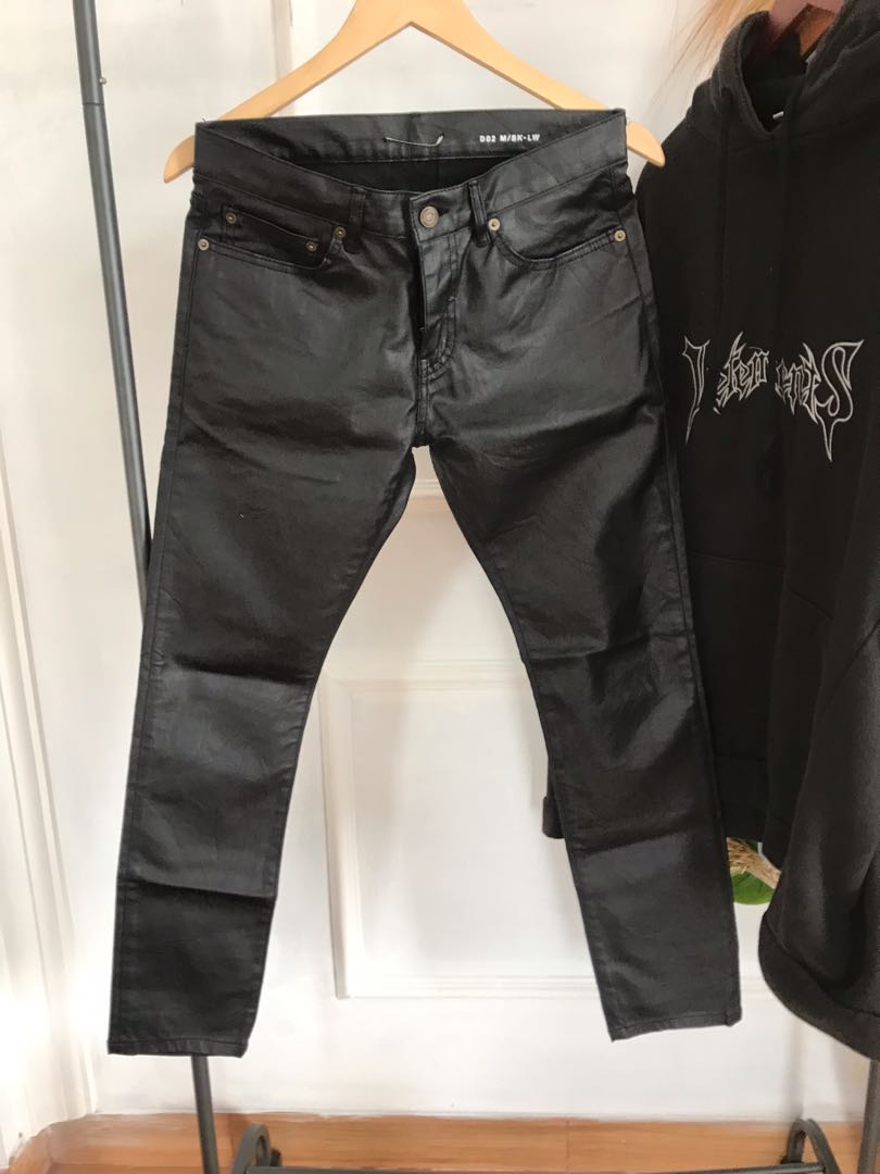 Saint laurent leather jeans, Fesyen 