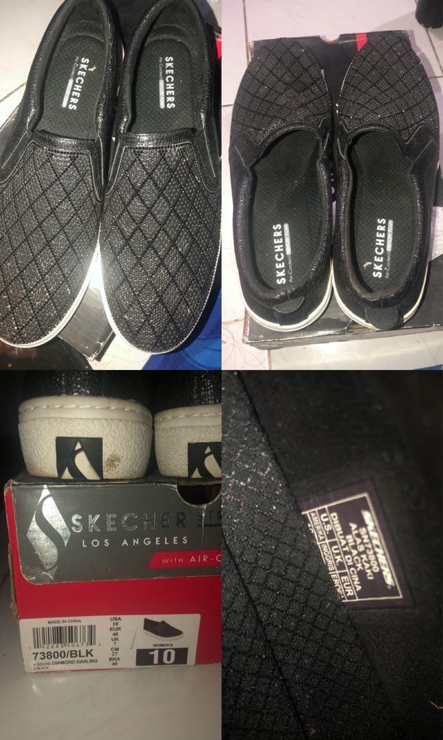 skechers diamond darlinh black Fesyen Wanita Sepatu di Carousell
