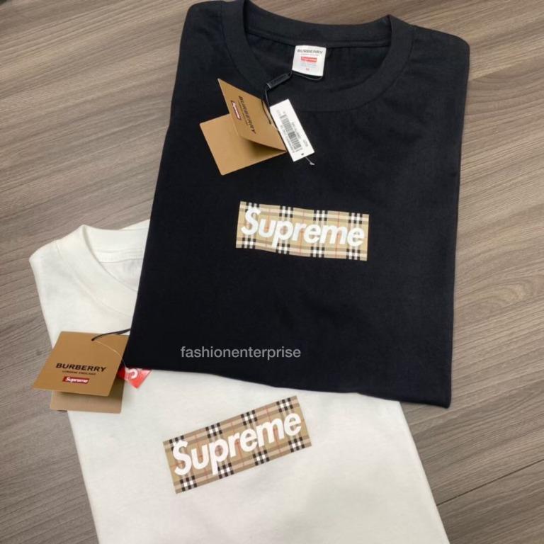 Supreme x Burberry Box Logo Tee 'Black' — Kick Game