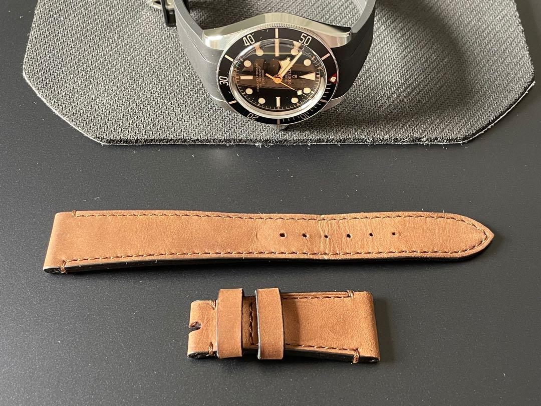 Tudor Leather Strap 20mm Black Bay 58 Original, Luxury, Watches on